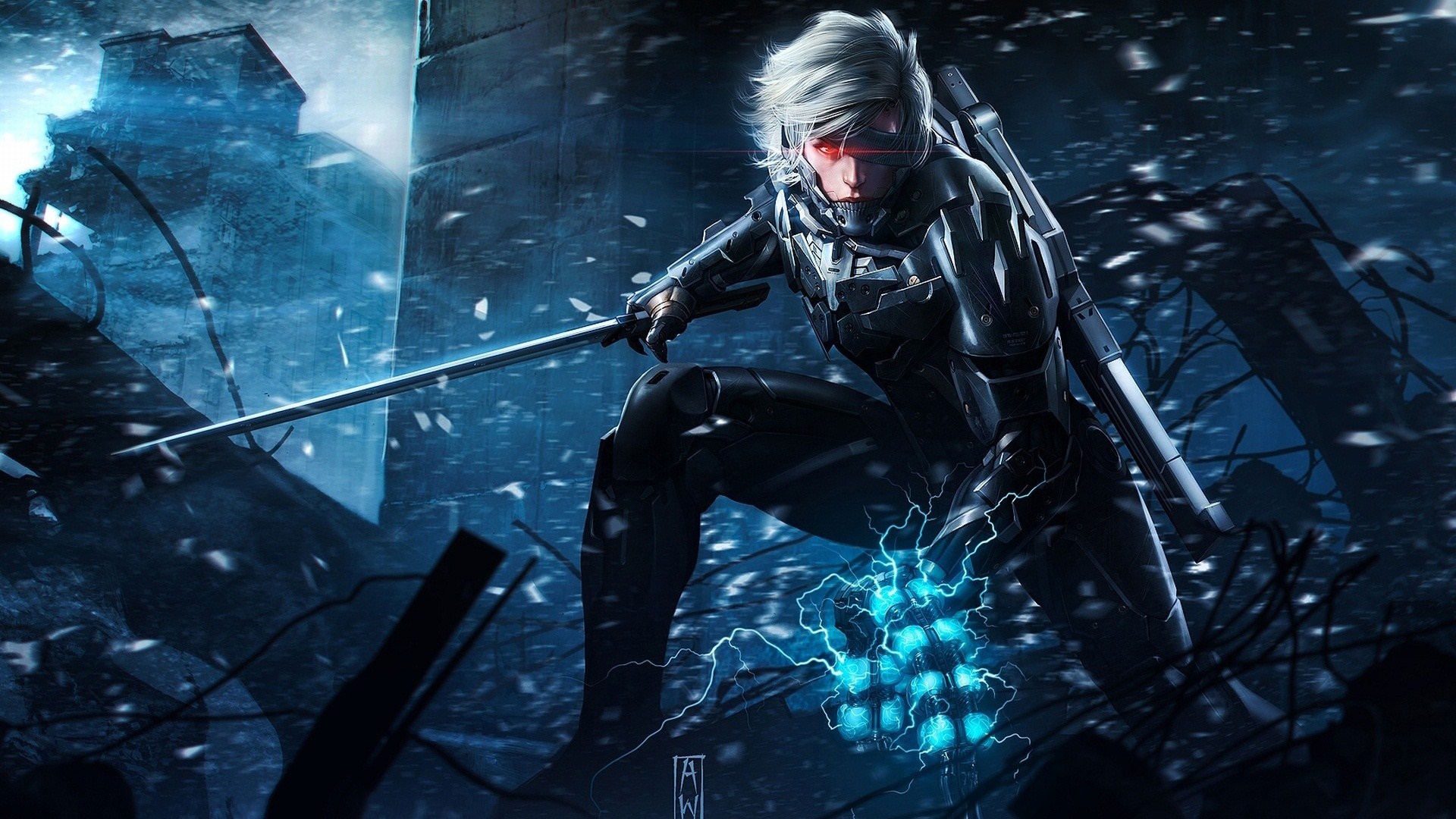 机械锋刃 雷电的战斗美学——《合金装备崛起 复仇》壁纸中的视觉革命